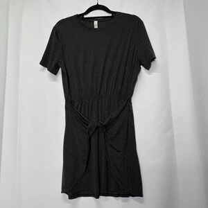 Lululemon Black Speckled Tie Waist‎ Short Sleeve Dress Size 8 Athleisure